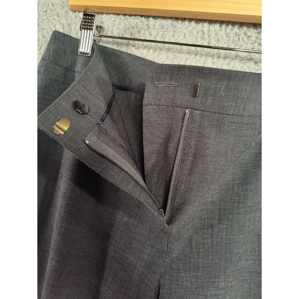 Lafayette 148 NY Pants‎ 8 Gray Wide Leg High Rise Wool Blend Stretch Career - Picture 8 of 10